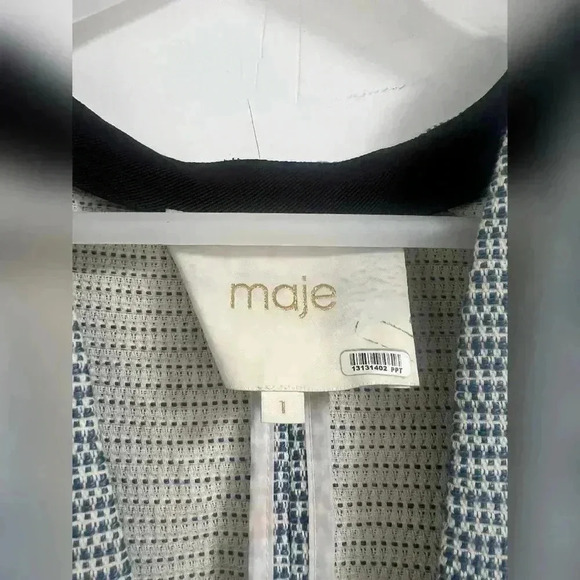 Maje VITALO boho fringed poncho-style jacket Size S $360 - Picture 2 of 4